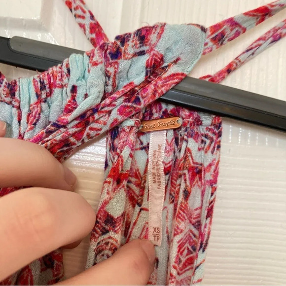 FREE PEOPLE Simone Batik Print Drop Waist Dress Size XS - Picture 5 of 8